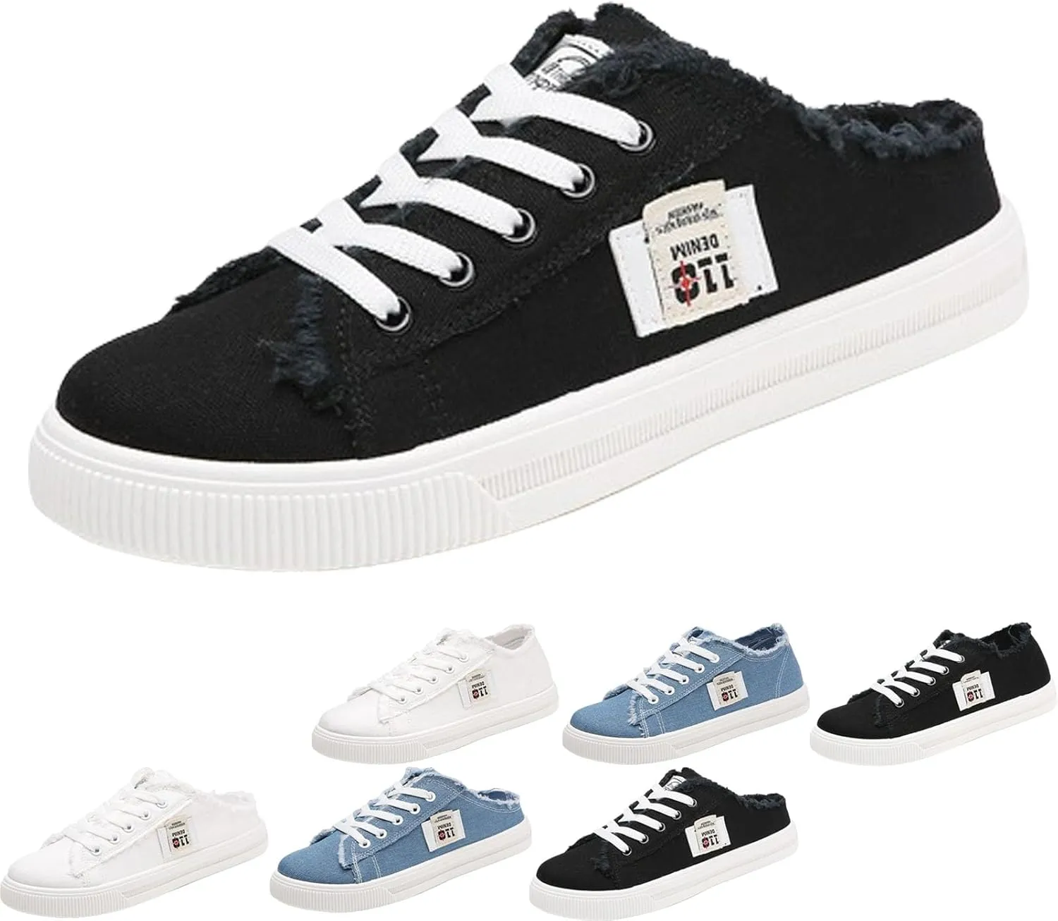 2024 New Women's Canvas Shoes Fringed Hem Denim Fabric Autumn Style Spring Casual Sports Preppy Flat Sneakers for Students