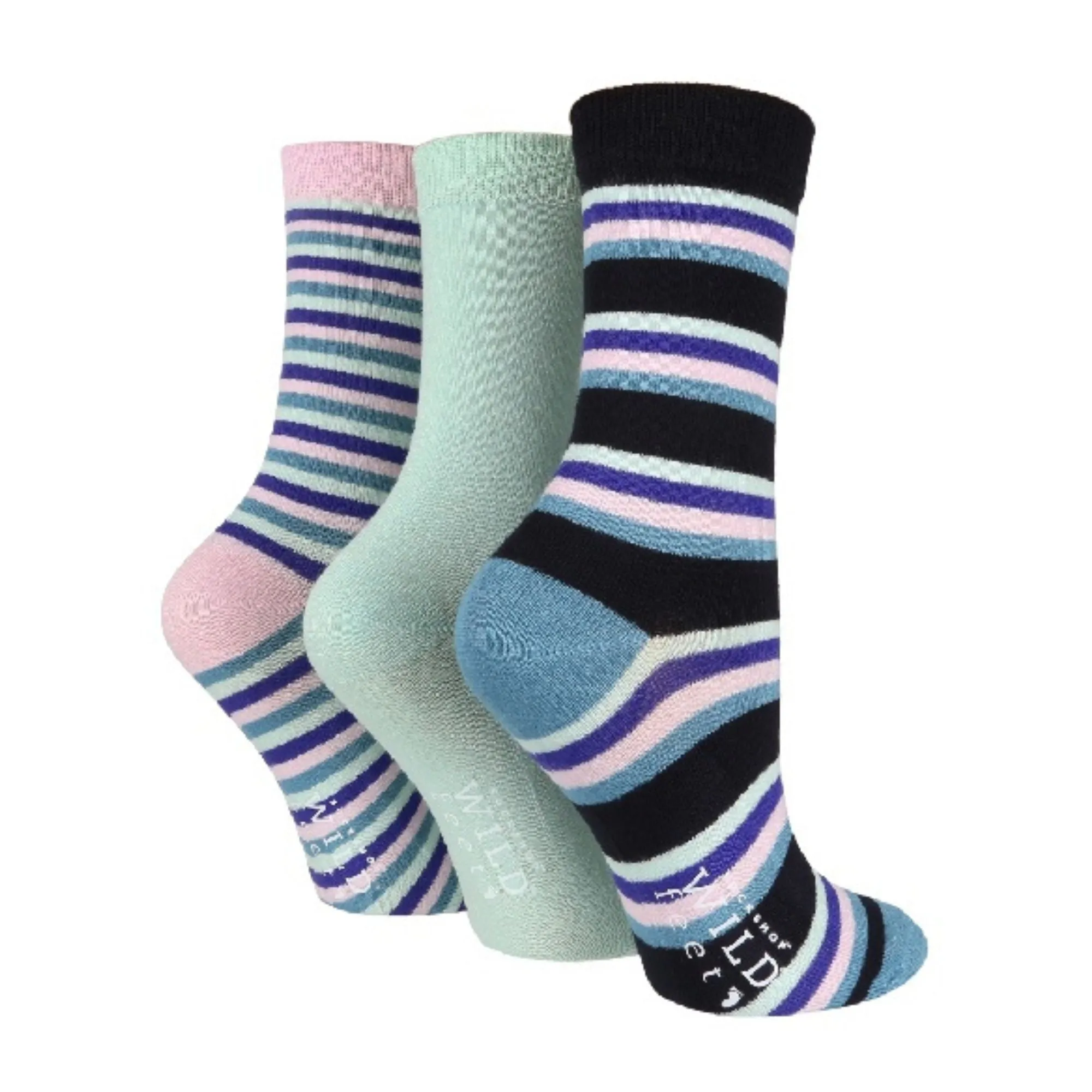 3 Pack Ladies Patterned Bamboo Socks for Summer