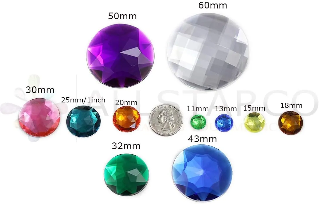 50mm Extra Large Flat Back Round Acrylic Rhinestones Plastic Circle Gems for Costume Making Cosplay Jewels Pro Grade Embelishments - 4 Pieces (Purple Violet H132)