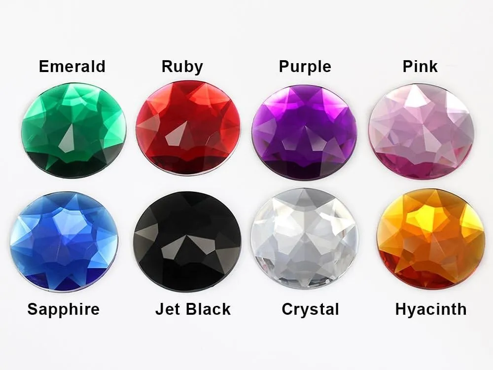 50mm Extra Large Flat Back Round Acrylic Rhinestones Plastic Circle Gems for Costume Making Cosplay Jewels Pro Grade Embelishments - 4 Pieces (Purple Violet H132)