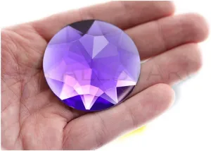 50mm Extra Large Flat Back Round Acrylic Rhinestones Plastic Circle Gems for Costume Making Cosplay Jewels Pro Grade Embelishments - 4 Pieces (Purple Violet H132)