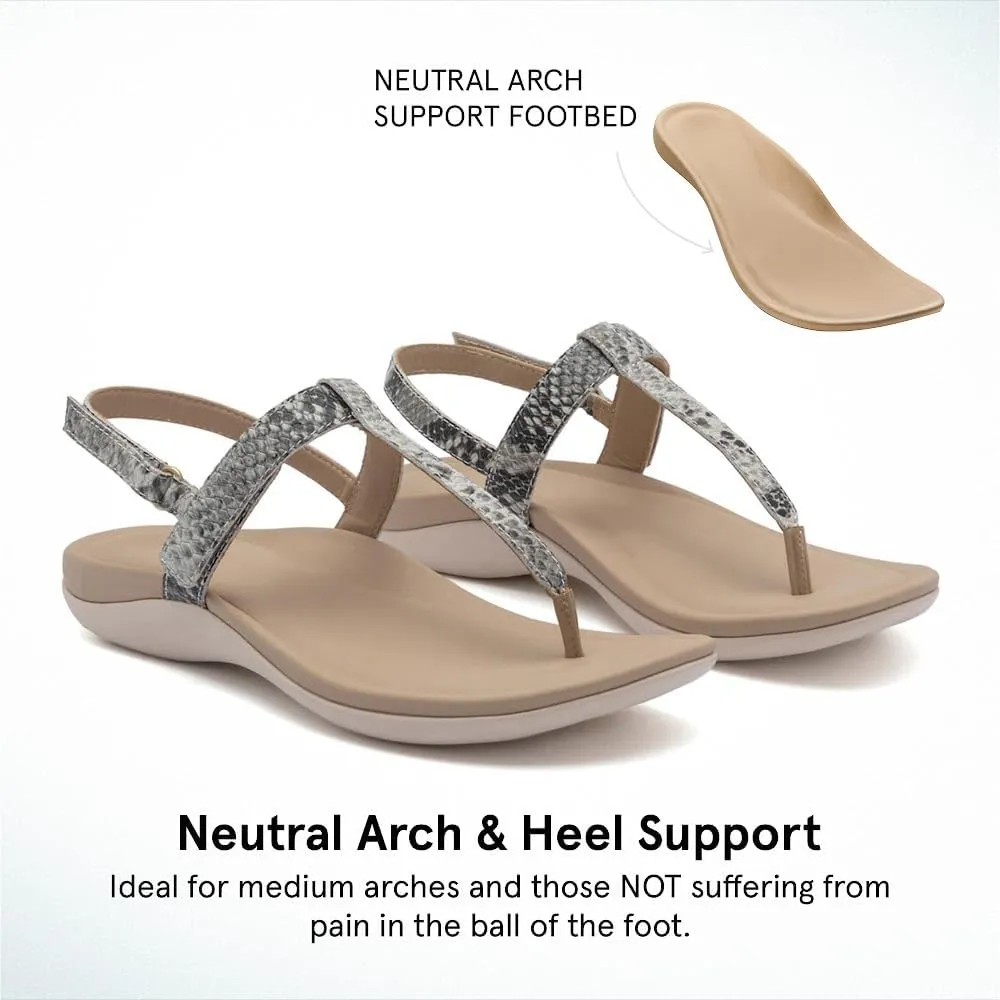 ABEO Oasis T-Strap Sandals For Women | Arch Support Sandals | Built-In Orthotic Insole | Plantar Fasciitis Pain Relief