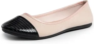 Alpine Swiss Kelly Cap Toe Ballet Flats Two Tone Comfortable Slip On Flat Shoes