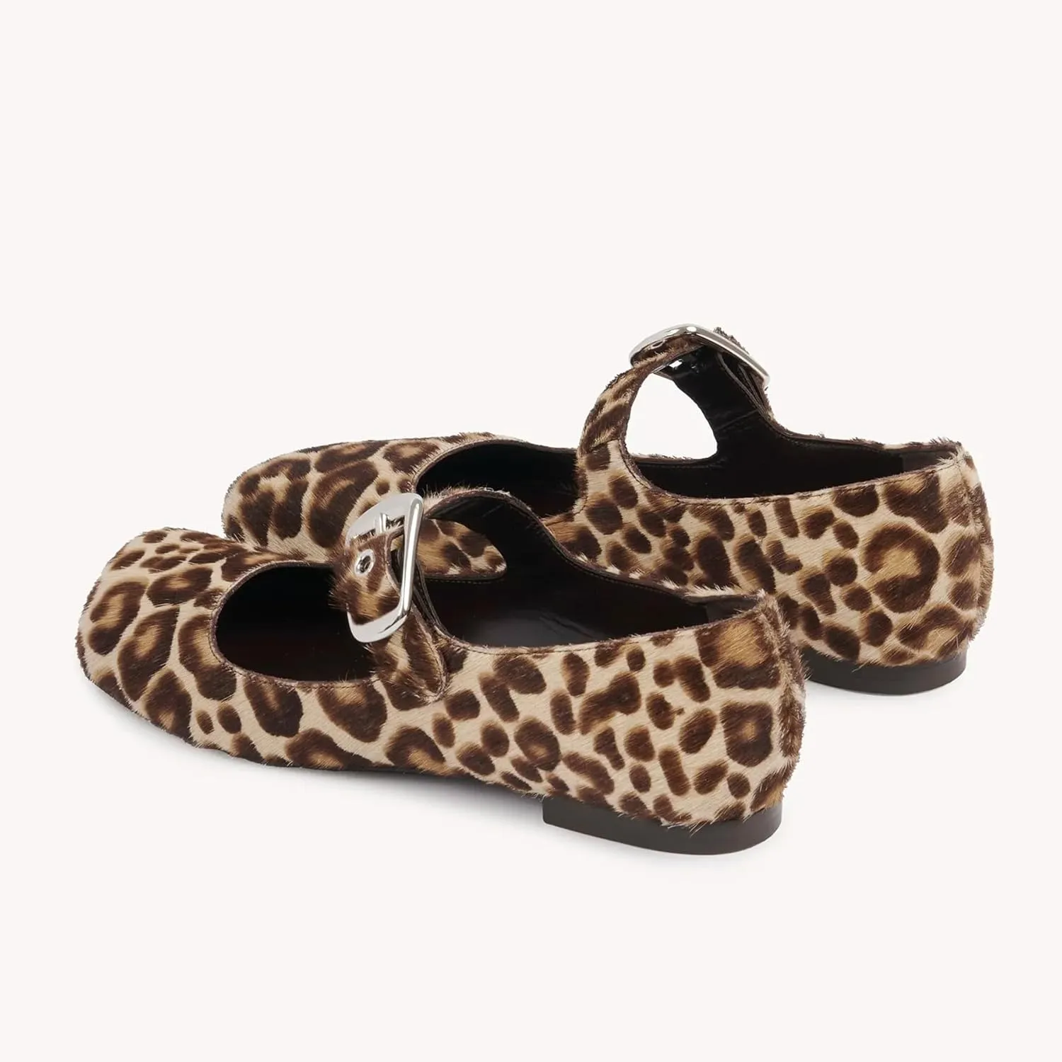 Arqa Ballet Mary Jane Flats for Women with a Buckle Cushioned Leather Insole & Leather Piping Low Heel Flats Fashionable Comfortable Square Toe Summer Spring Shoes
