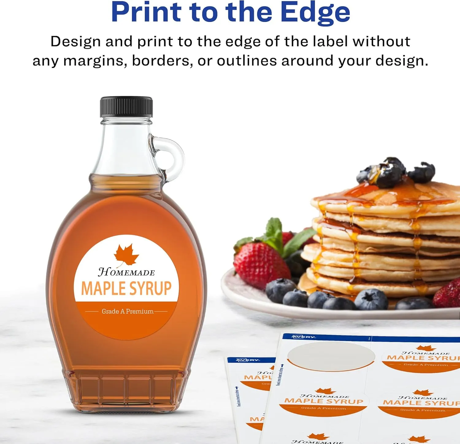 Avery Durable Waterproof Round Labels, Sure Feed Technology, 2" Diameter, 600 Total, Oil and Tear-Resistant Waterproof Labels, Print-to-The-Edge, Laser/Pigment-Based Inkjet Printable
