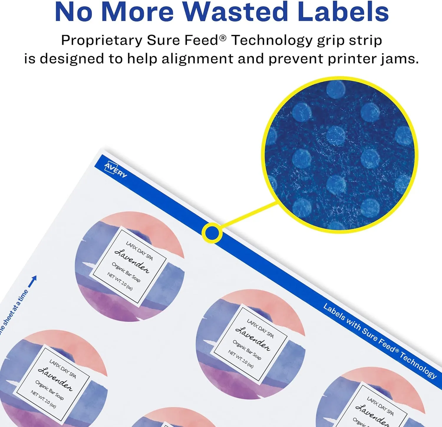 Avery Durable Waterproof Round Labels, Sure Feed Technology, 2" Diameter, 600 Total, Oil and Tear-Resistant Waterproof Labels, Print-to-The-Edge, Laser/Pigment-Based Inkjet Printable