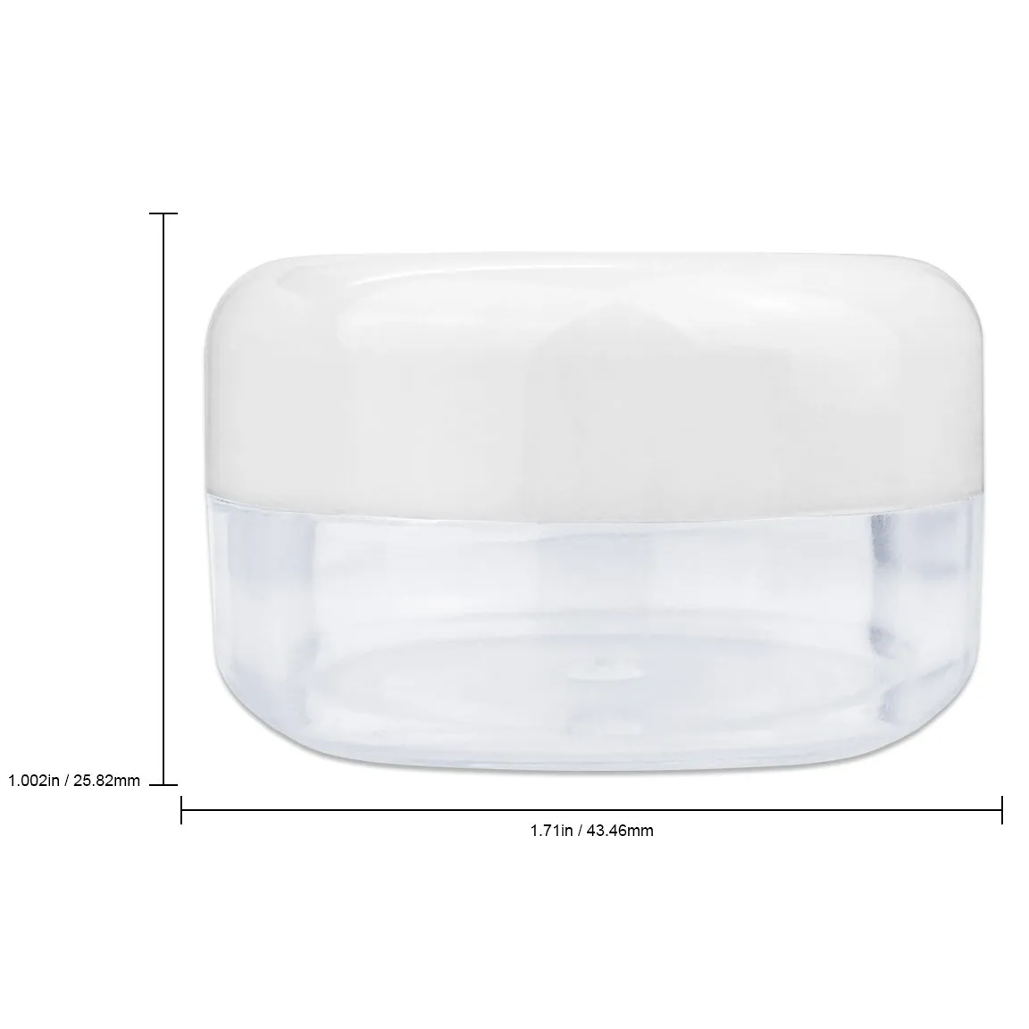 Beauticom 15 gram/15ml Empty Clear Small Round Travel Container Jars with Lids for Make Up Powders, Eyeshadow Pigments, Lotions, Creams, Lip Balm, Lip Gloss, Samples (60 Pieces, White Lid)