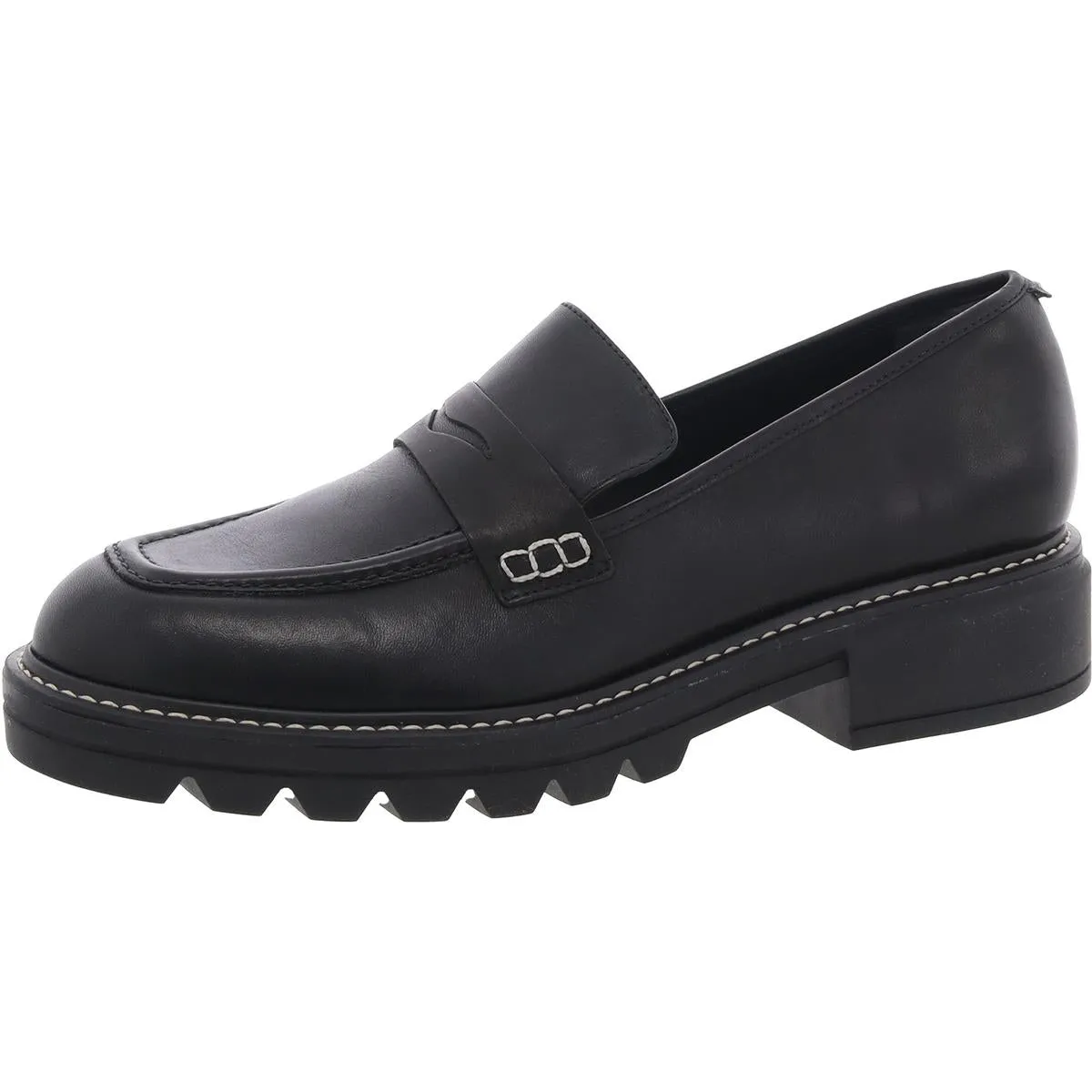 Bernardo Womens Chandler Padded Insole Leather Loafer Heels