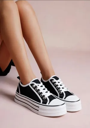 Black Platform Chunky Trainer