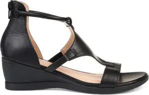 Brinley Co. Womens Caged Sandal Wedge Black, 8.5 Regular US