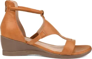 Brinley Co. Womens Caged Sandal Wedge Tan, 12 Regular US