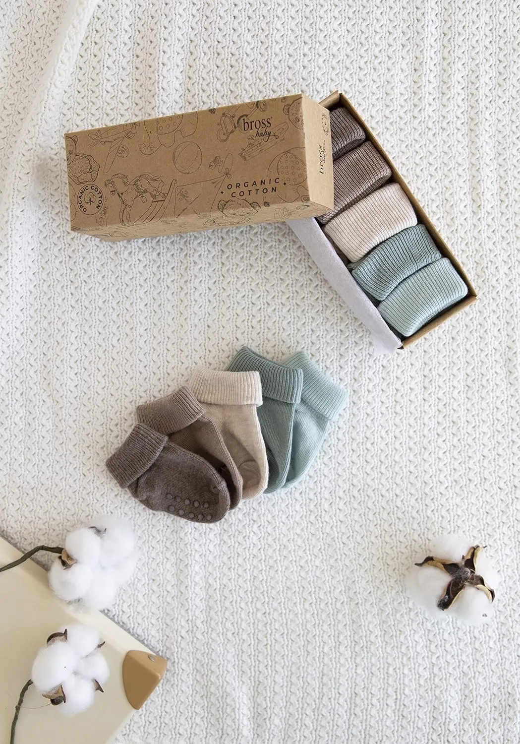 BROSS Unisex Baby Socks&Organic Cotton Baby Socks&Baby Girl Socks&Baby Boys Socks 5 pair socks& Newborn&Infant&Toddler