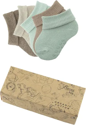 BROSS Unisex Baby Socks&Organic Cotton Baby Socks&Baby Girl Socks&Baby Boys Socks 5 pair socks& Newborn&Infant&Toddler
