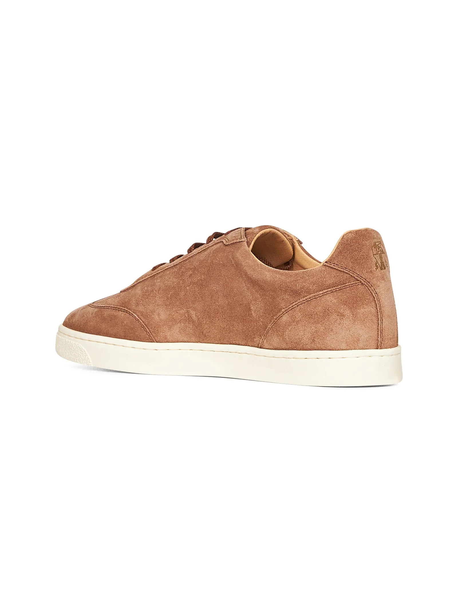 Brown washed suede sneakers