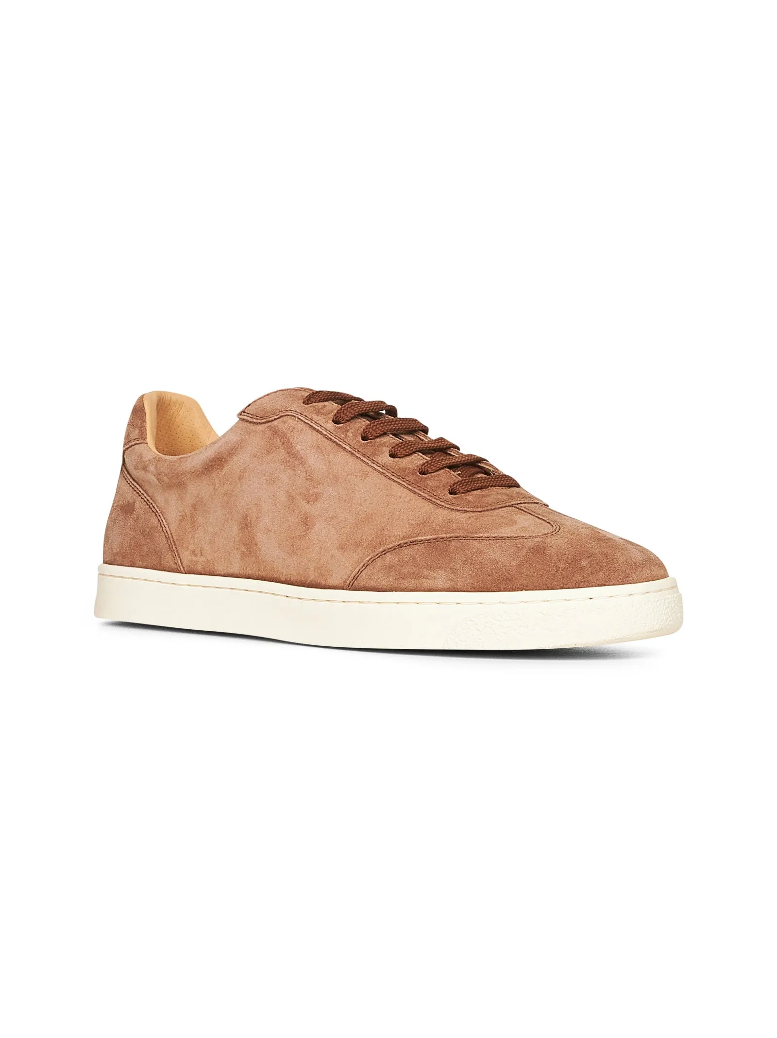 Brown washed suede sneakers