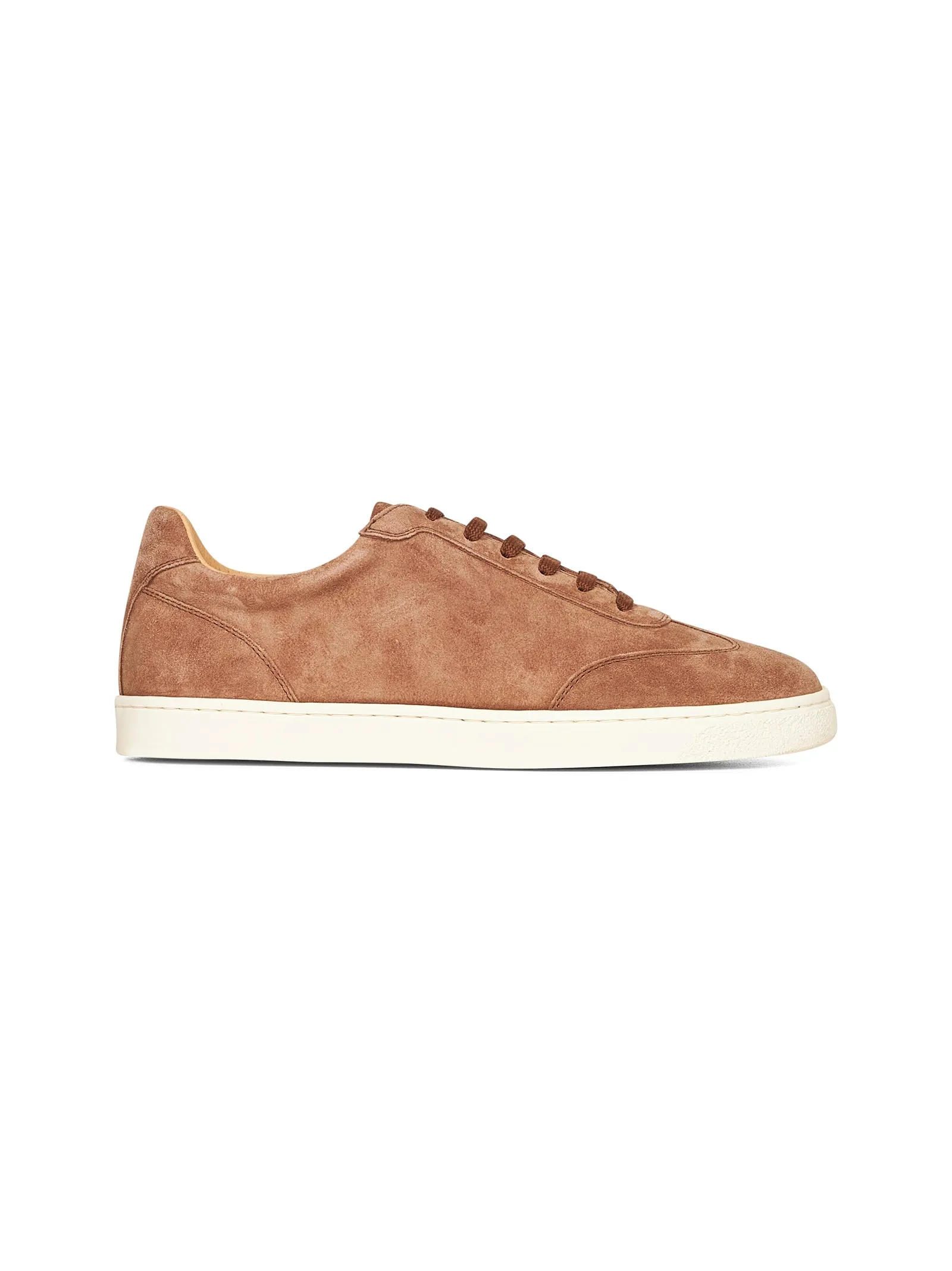 Brown washed suede sneakers