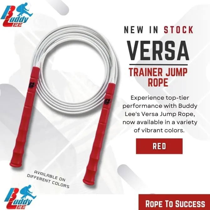 Buddy Lee New Versa Trainer Jump Rope – Adjustable Speed Rope for Fitness, Cardio & Training – Patented Swivel-Bearing Technology for Smooth Rotation – Lightweight, Durable & Ergonomic Handles