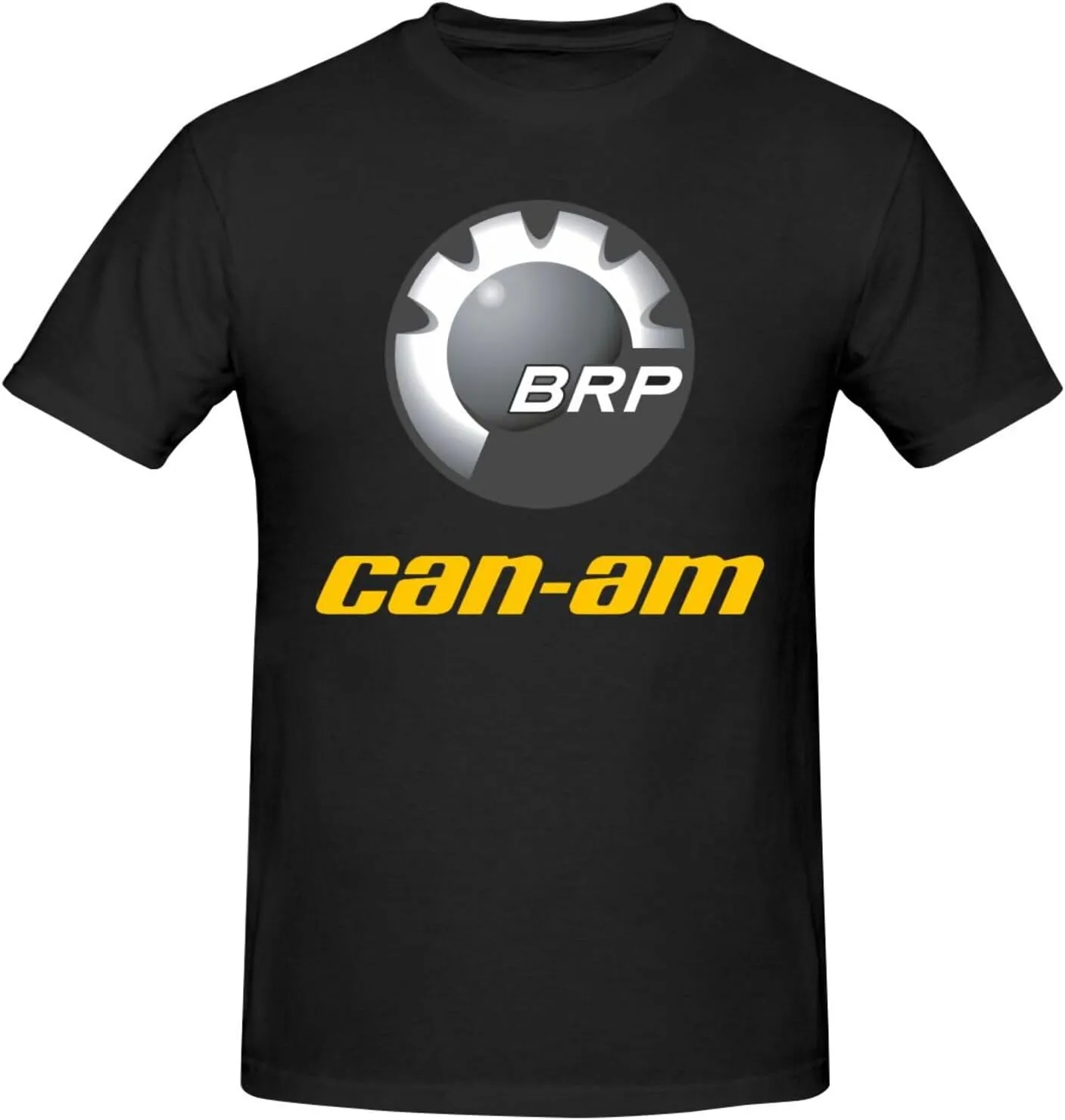 Can and am Casual Short Sleeved Men's Pure Cotton Round Neck T-Shirt Black