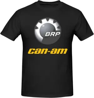 Can and am Casual Short Sleeved Men's Pure Cotton Round Neck T-Shirt Black