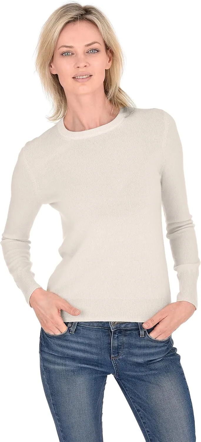 Cashmeren Women’s Basic Crewneck Sweater 100% Pure Cashmere Long Sleeve Round Neck Pullover