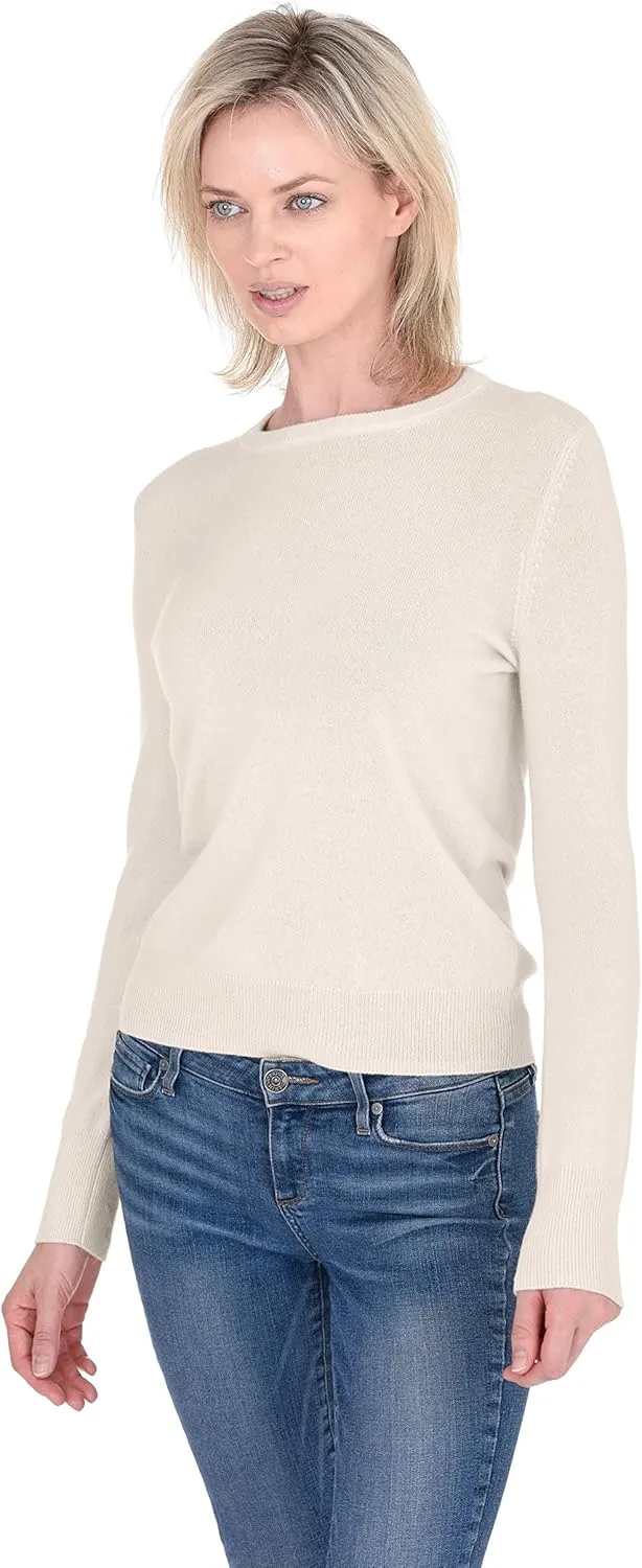 Cashmeren Women’s Basic Crewneck Sweater 100% Pure Cashmere Long Sleeve Round Neck Pullover