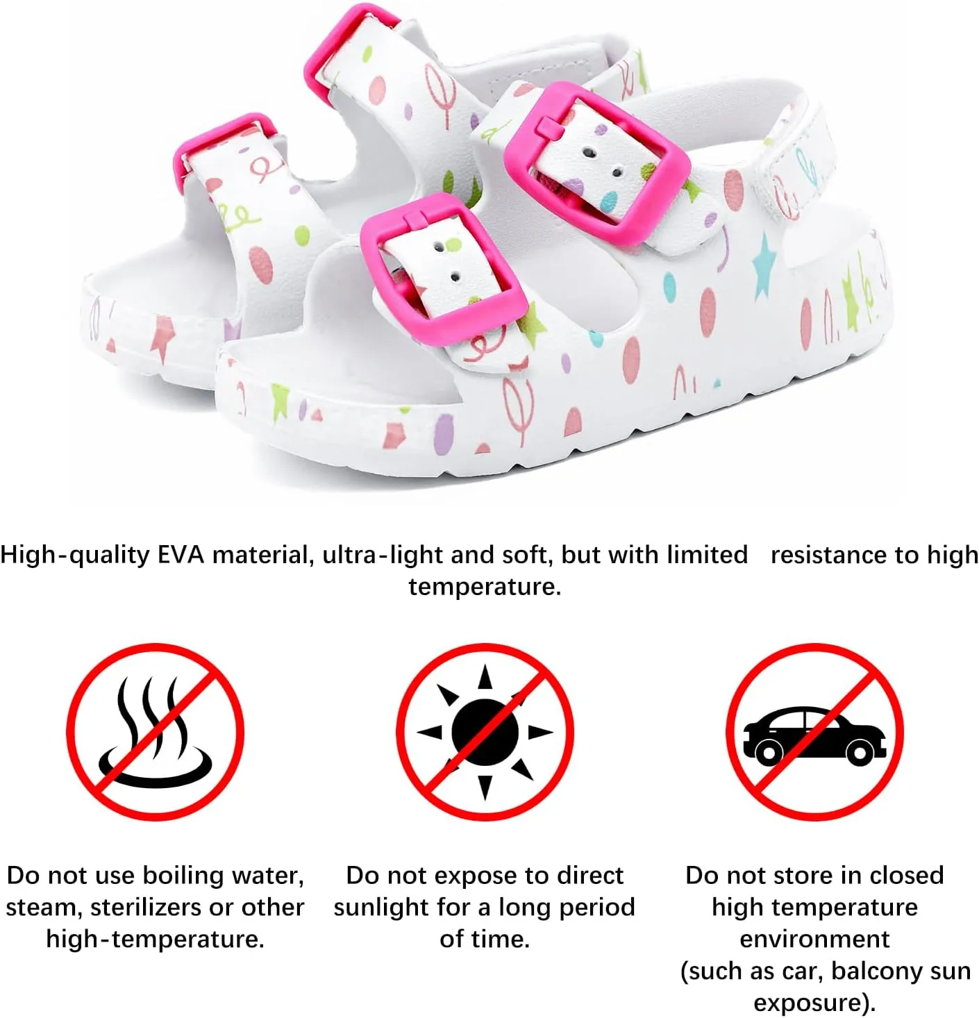 ChayChax Toddler Boys Girls Double Buckle Sandals Children's Adjustable Back Strap Water Sandal