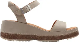 Clarks Women's Kassandra Lily Wedge Sandal, Stone Nubuck, 6