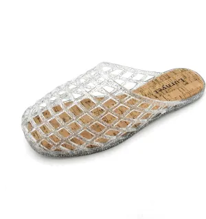 Clear Jelly Mesh Slides for Women Jelly Flats Sandals Summer Slippers