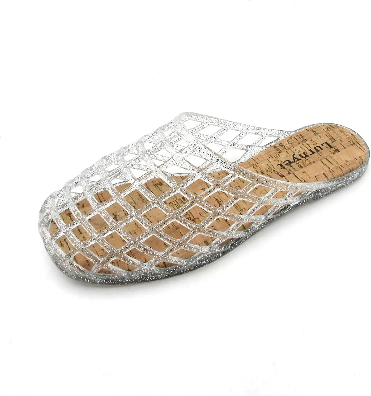 Clear Jelly Mesh Slides for Women Jelly Flats Sandals Summer Slippers