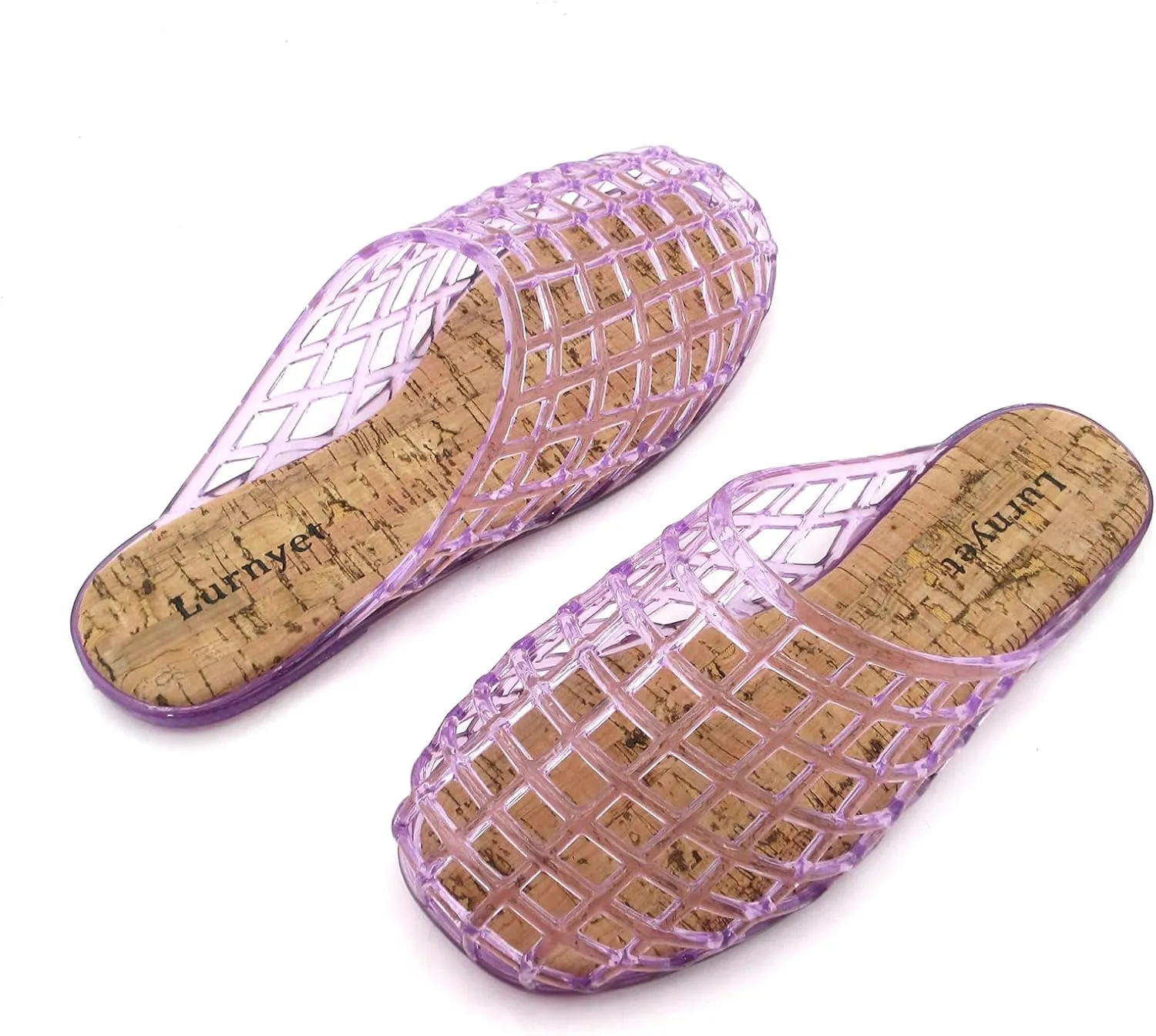 Clear Jelly Mesh Slides for Women Jelly Flats Sandals Summer Slippers