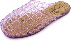 Clear Jelly Mesh Slides for Women Jelly Flats Sandals Summer Slippers
