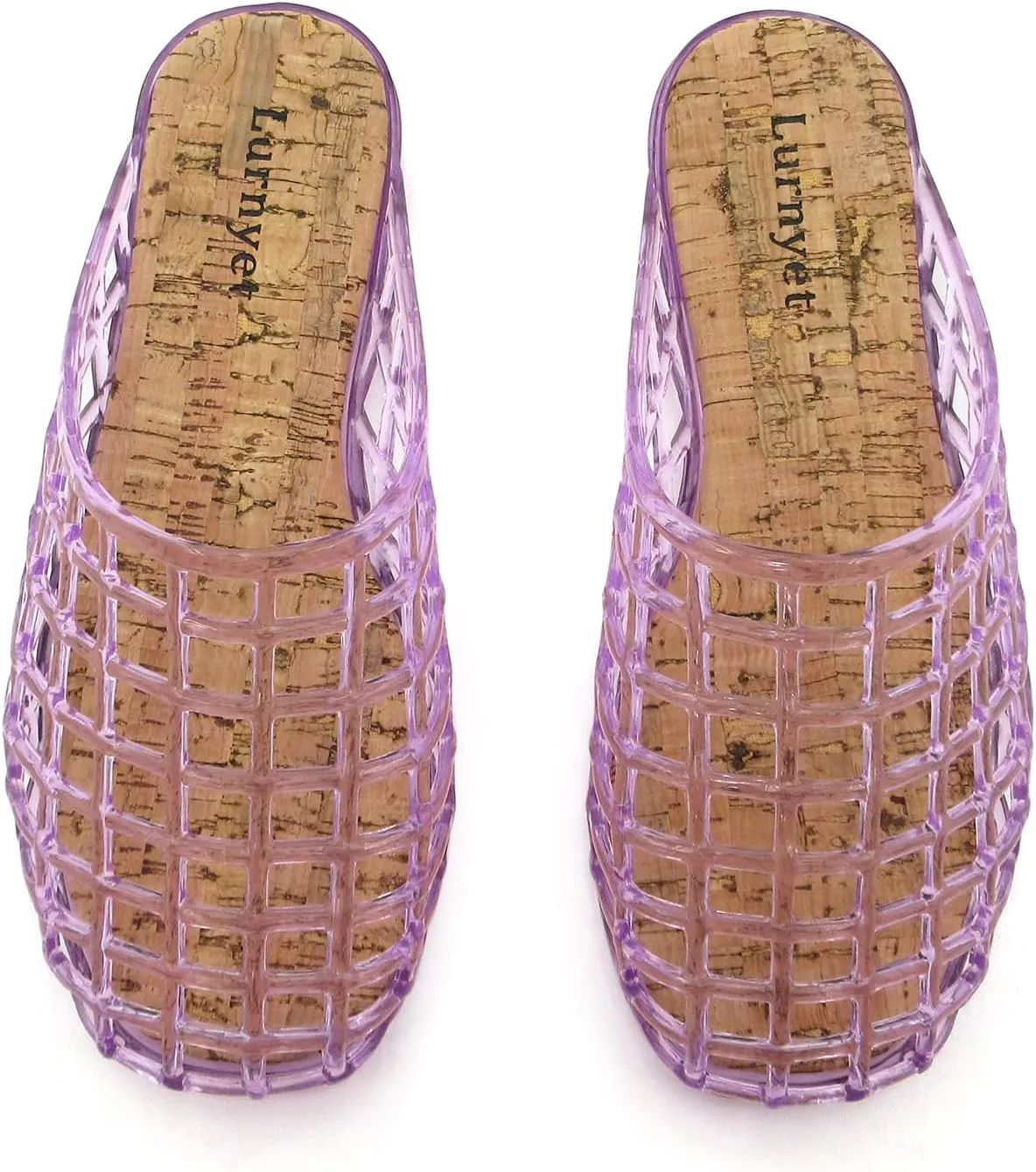 Clear Jelly Mesh Slides for Women Jelly Flats Sandals Summer Slippers