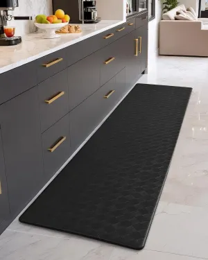 Color&Geometry Kitchen Runner Rugs Non Skid, Kitchen Mats for Floor Cushioned Anti Fatigue, Foam Padded Kitchen Mats for Standing Comfortable, Black Extra Long Kitchen mat 17"X95"