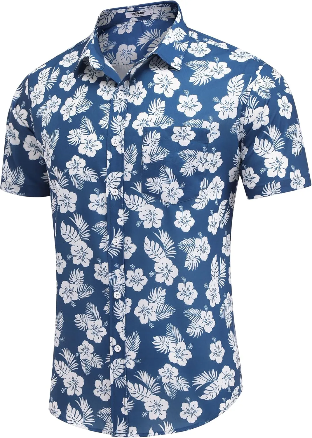 COOFANDY Men's Casual Button Down Shirts Short Sleeve Linen Shirts Summer Beach Dress Shirt