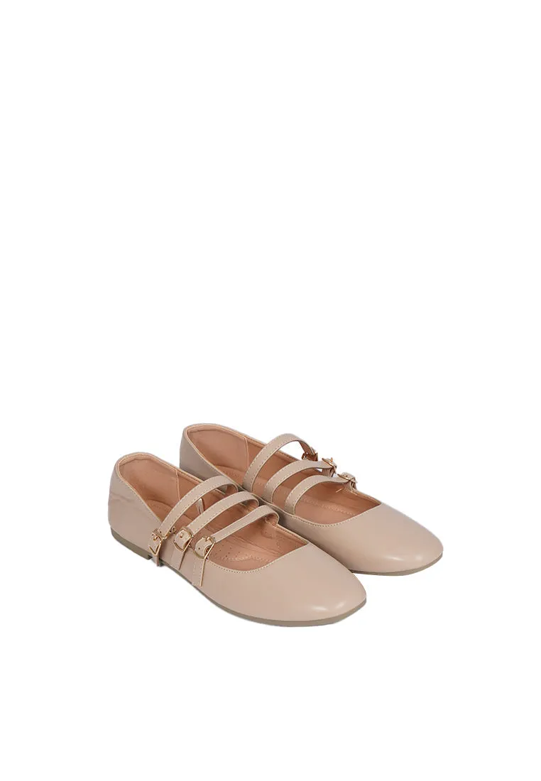Cream Flat Shoes