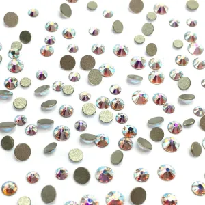Crystal AB (001 AB) 2058 Austrian Crystal Austria Nail Art Tiny Small Mixed Sizes ss5 ss7 ss9 Flatbacks No Hotfix Rhinestones bling diy round gems resin jewellery