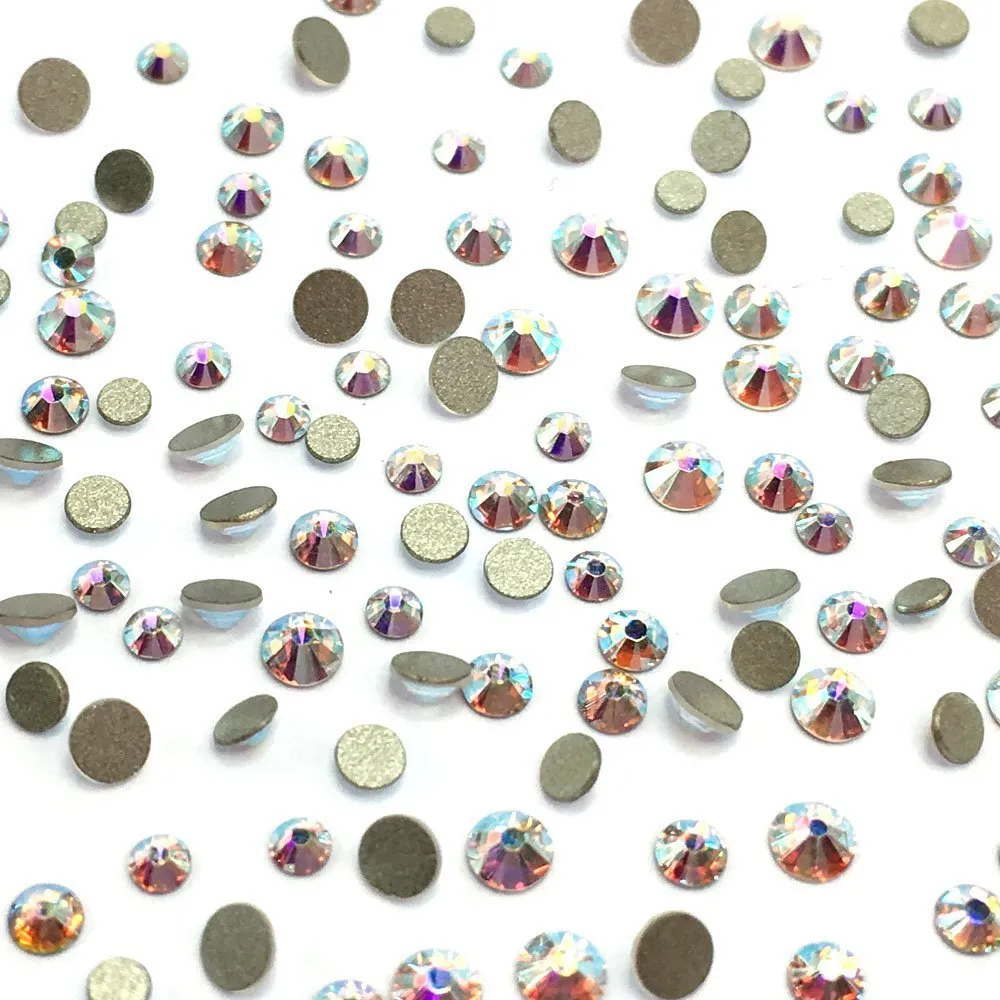 Crystal AB (001 AB) 2058 Austrian Crystal Austria Nail Art Tiny Small Mixed Sizes ss5 ss7 ss9 Flatbacks No Hotfix Rhinestones bling diy round gems resin jewellery