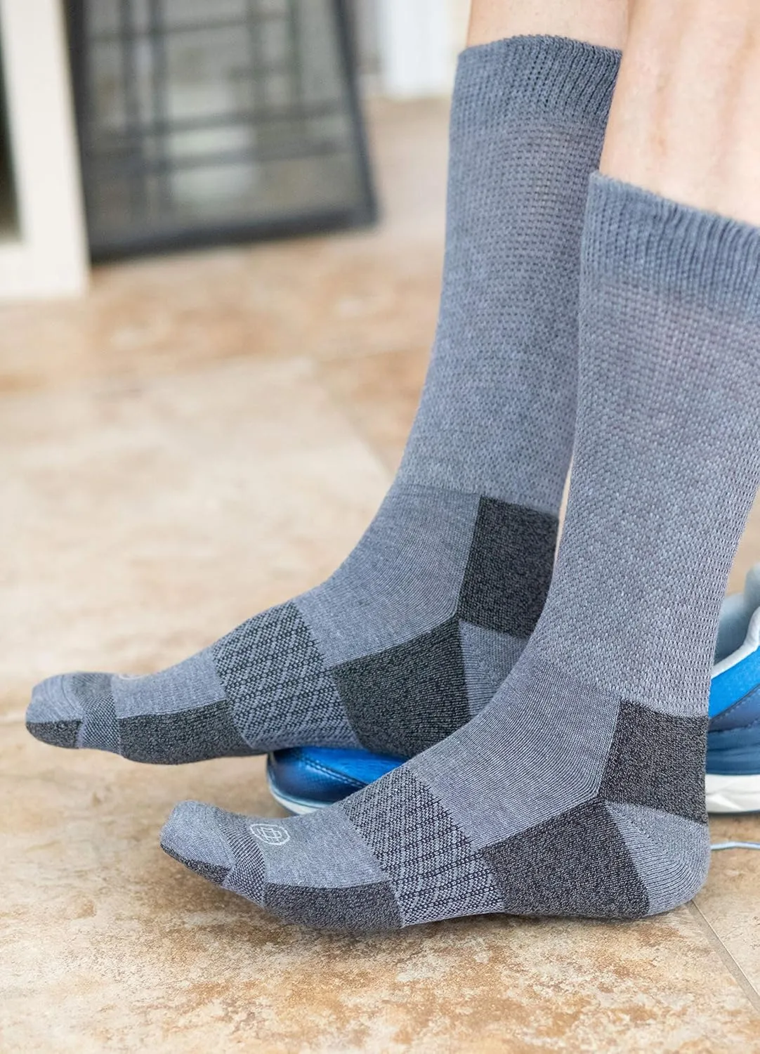 Doctor's Choice Diabetic Crew & Quarter Socks, Men's, Non-Binding, Half-Cushioned, & Seamless Toe, 2 Pairs, Large & X-Large