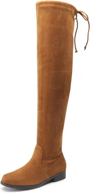 DREAM PAIRS Women's Thigh High Boots Low Block Heel Casual Fashion Over the Knee Boots