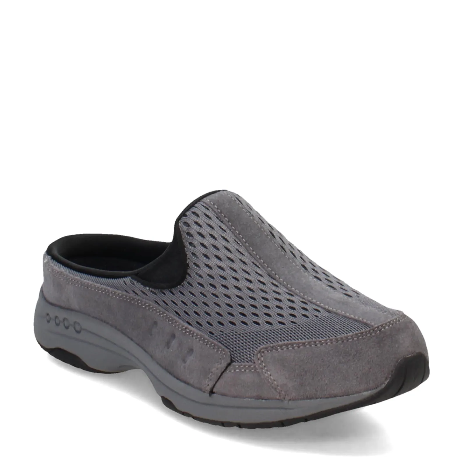 Easy Spirit Women's Traveltime Mule, Dark Grey Suede Multi, 8.5