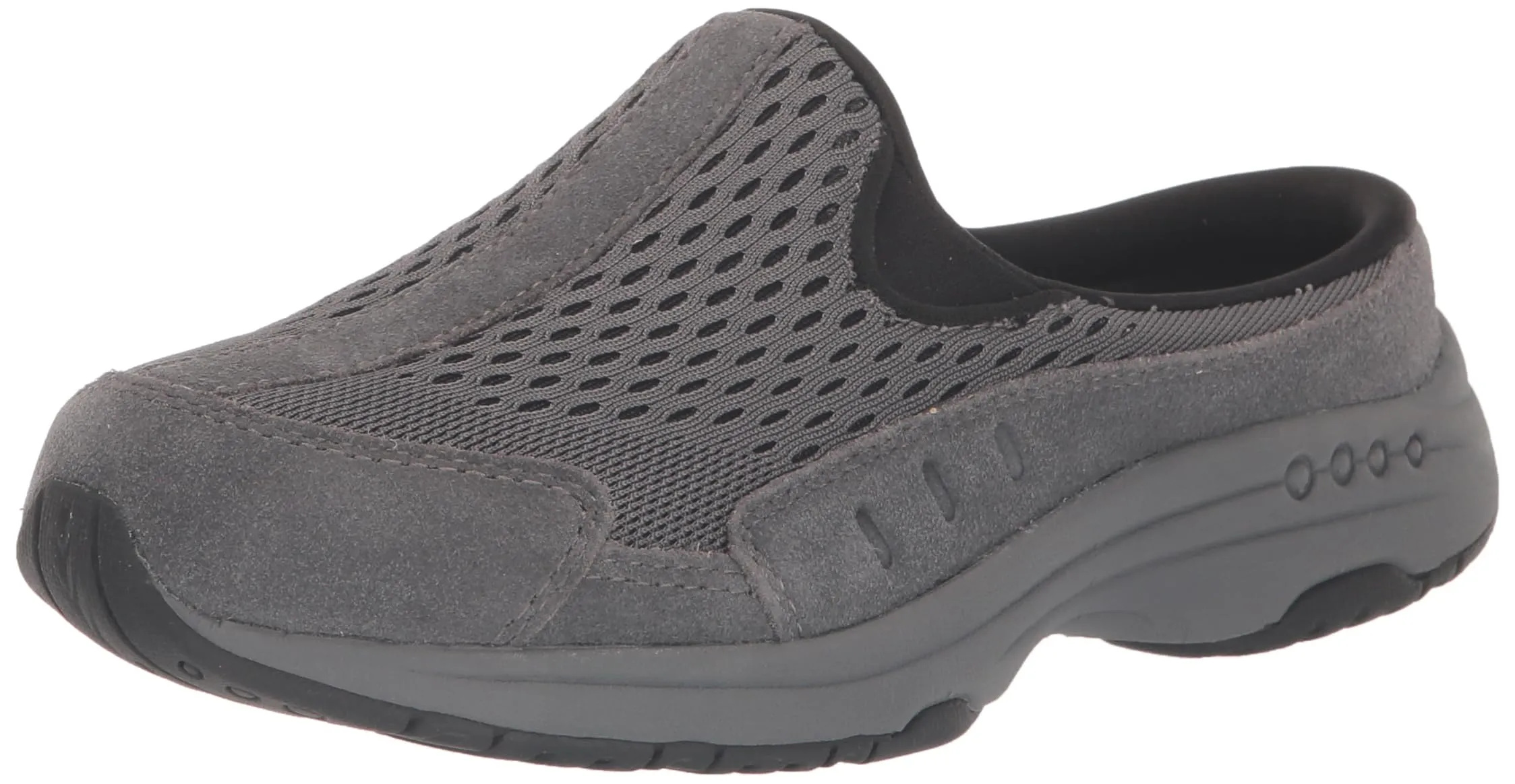 Easy Spirit Women's Traveltime Mule, Dark Grey Suede Multi, 8.5