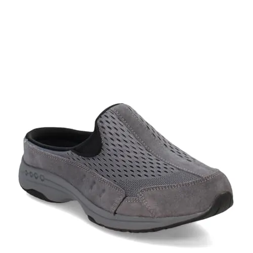 Easy Spirit Women's Traveltime Mule, Dark Grey Suede Multi, 9.5