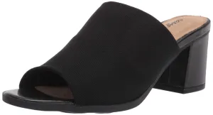 Easy Street Women's Mule, Black Stretch Fabric, 10