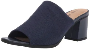 Easy Street Women's Mule, Navy Stretch Fabric, 10