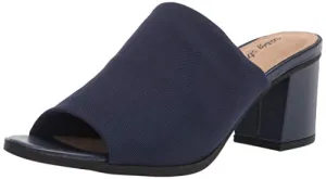 Easy Street Women's Mule, Navy Stretch Fabric, 10