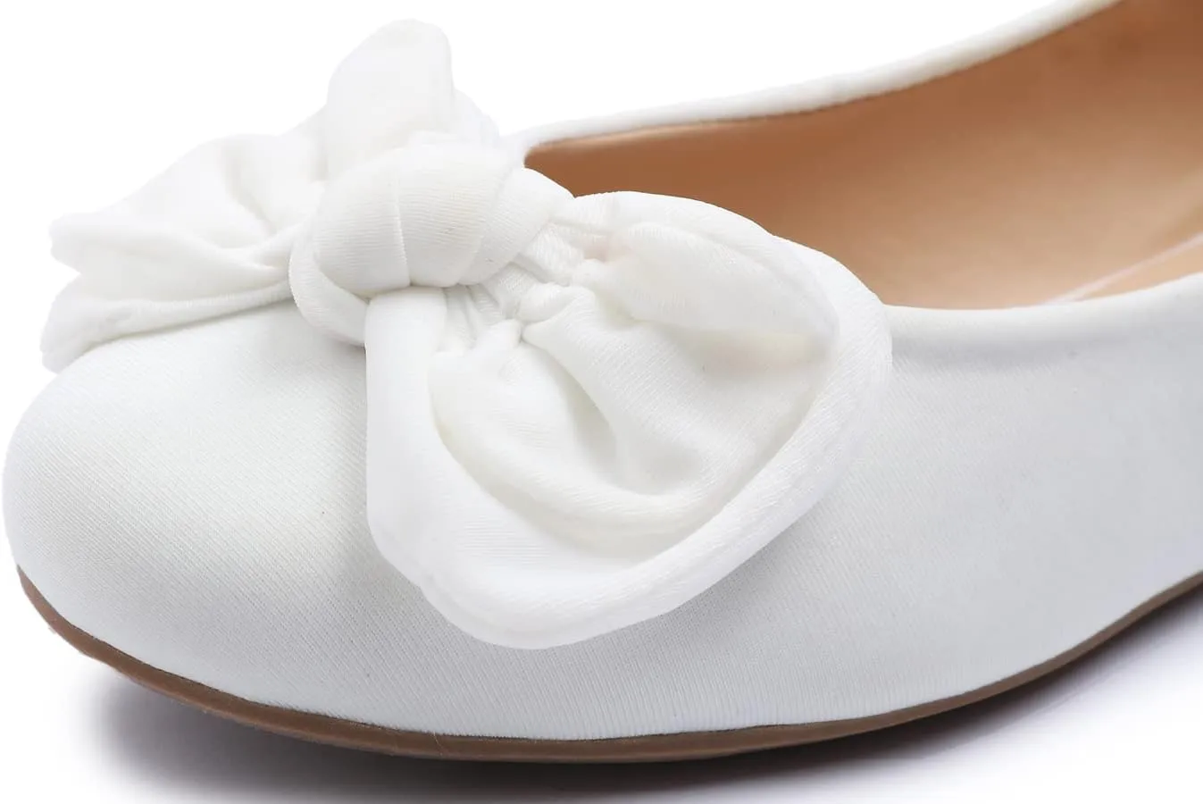 Feversole Women's Round Toe Cute Bow Trim Ballet Flats