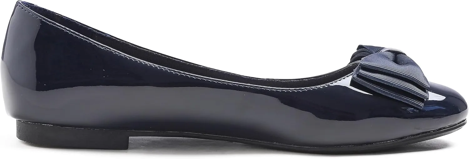 Feversole Women's Round Toe Cute Bow Trim Ballet Flats