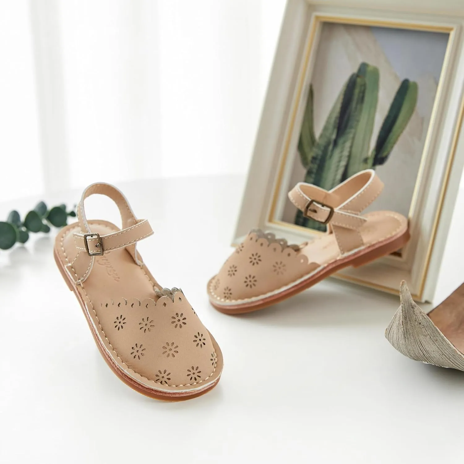 Flaryzone Toddler/Little Kids' Classic Rome Open-Toe Flat Sandals