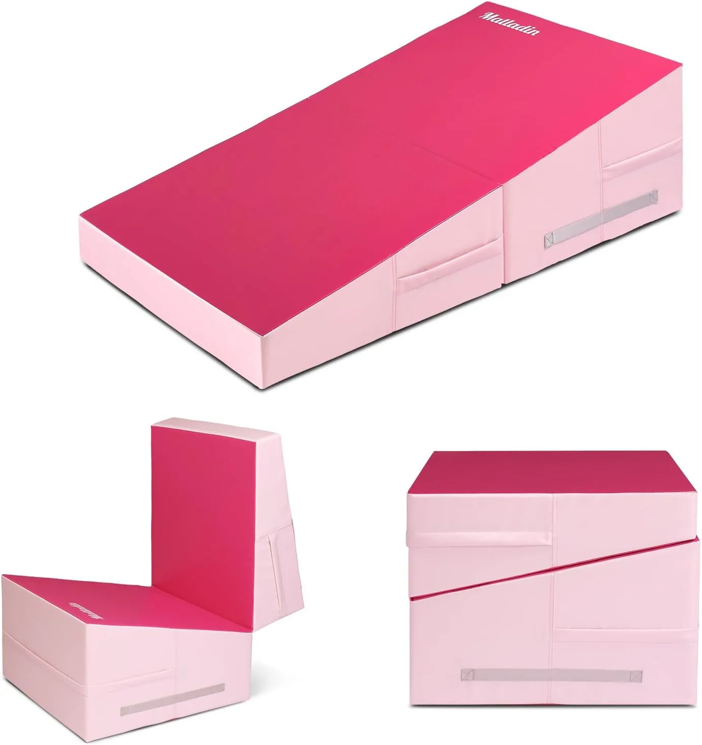 Folding Gymnastics Cheese Wedge Incline Mat, Gym Fitness Tumbling Skill Shape Mat for Kids Girls Home Training Exercise
