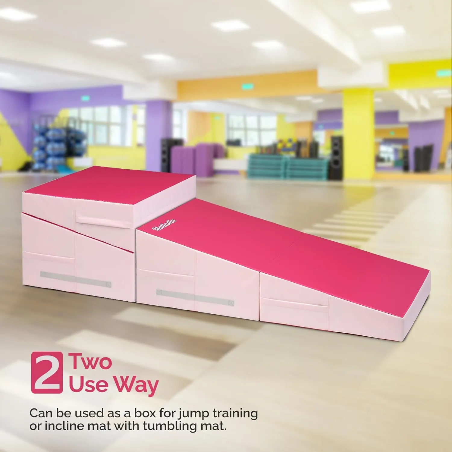 Folding Gymnastics Cheese Wedge Incline Mat, Gym Fitness Tumbling Skill Shape Mat for Kids Girls Home Training Exercise